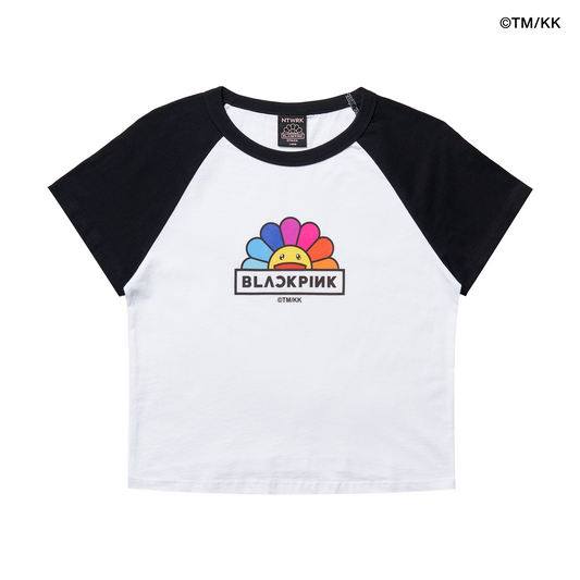 BLACKPINK + Takashi Murakami Rainbow Flower T-Shirt (Cropped Raglan)